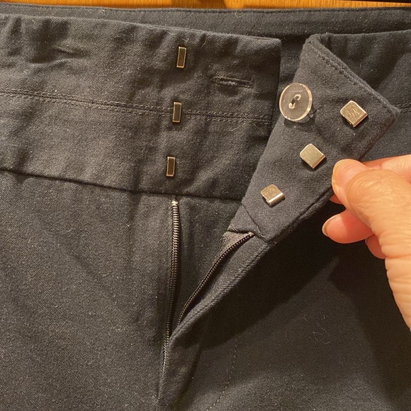 Elle Black High Rise Cotton Stretch Cropped Dress Pants Size 12 - Picture 3 of 8